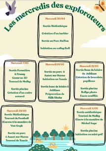planning centre de loisirs mai