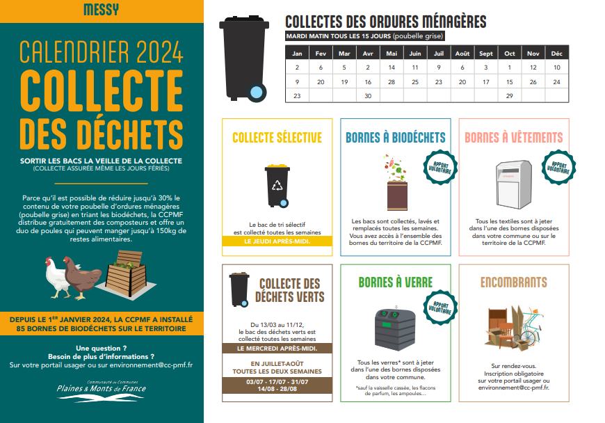 CALENDRIER DE COLLECTE DES DECHETS 2024