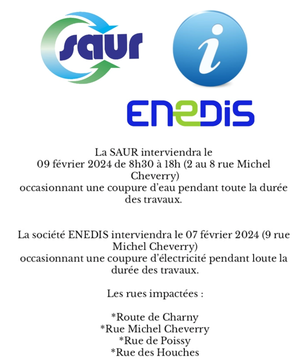 INTERVENTIONS DE LA SAUR ET ENEDIS