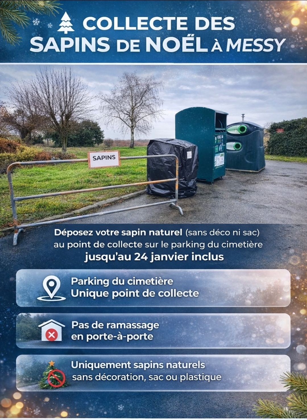 COLLECTE DES SAPINS DE NOEL A MESSY