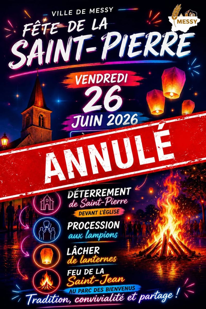 ANNULATION DE LA SAINT JEAN LE 26 JUIN