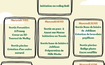 planning centre de loisirs mai